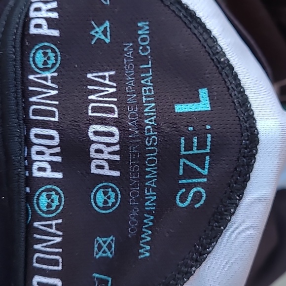 INFAMOUS Paintball Pro DNA Black and Teal Men's Large Short‎ Sleeve Shirt Jersey - Picture 7 of 7